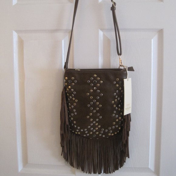 MADISON WEST LOS ANGELES BROWN CROSSBODY HANDBAG - Picture 1 of 4